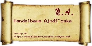 Mandelbaum Ajnácska névjegykártya